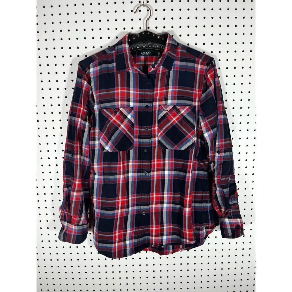 Lauren Ralph Lauren button down plaid shirt size L